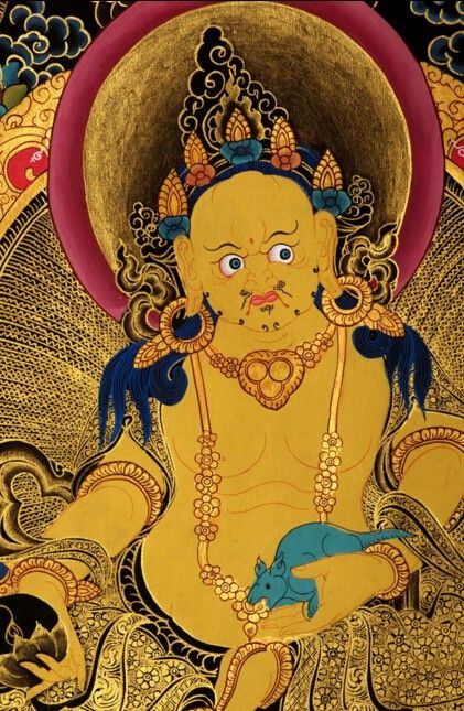 463 yellow jambhala god of wealth lama thangka painting 1444